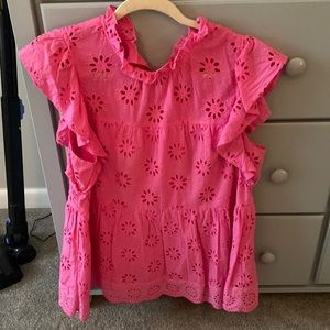 Impeccable Pig hot pink tiered blouse